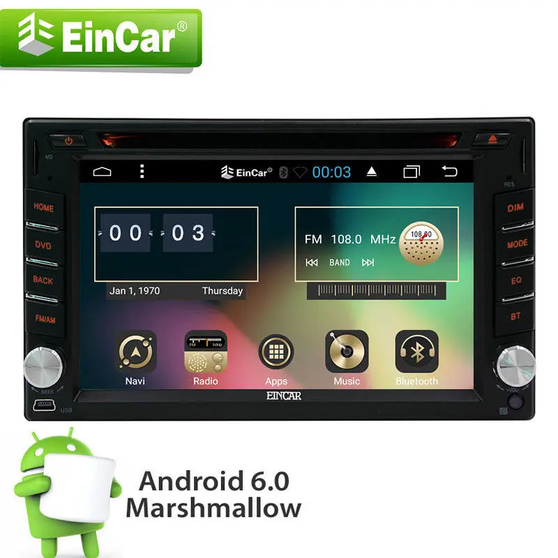 Flash Deal QUAD-CORE Double 2 DIN HD Android 6.0 System Car DVD Stereo GPS Touch+Camera 5