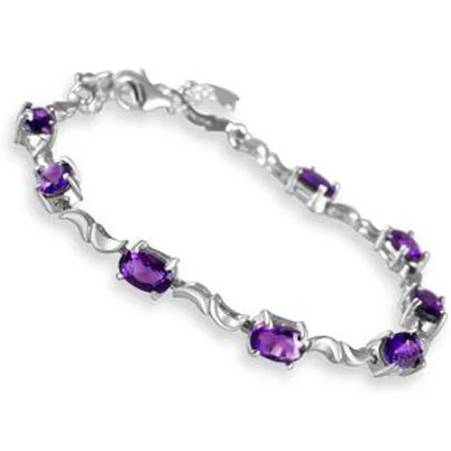 

2017 Special Offer Qi Xuan_Purple Stone Elegant Bracelets_S925 Solid Silver Purple Stone Bracelets_Manufacturer Directly Sales
