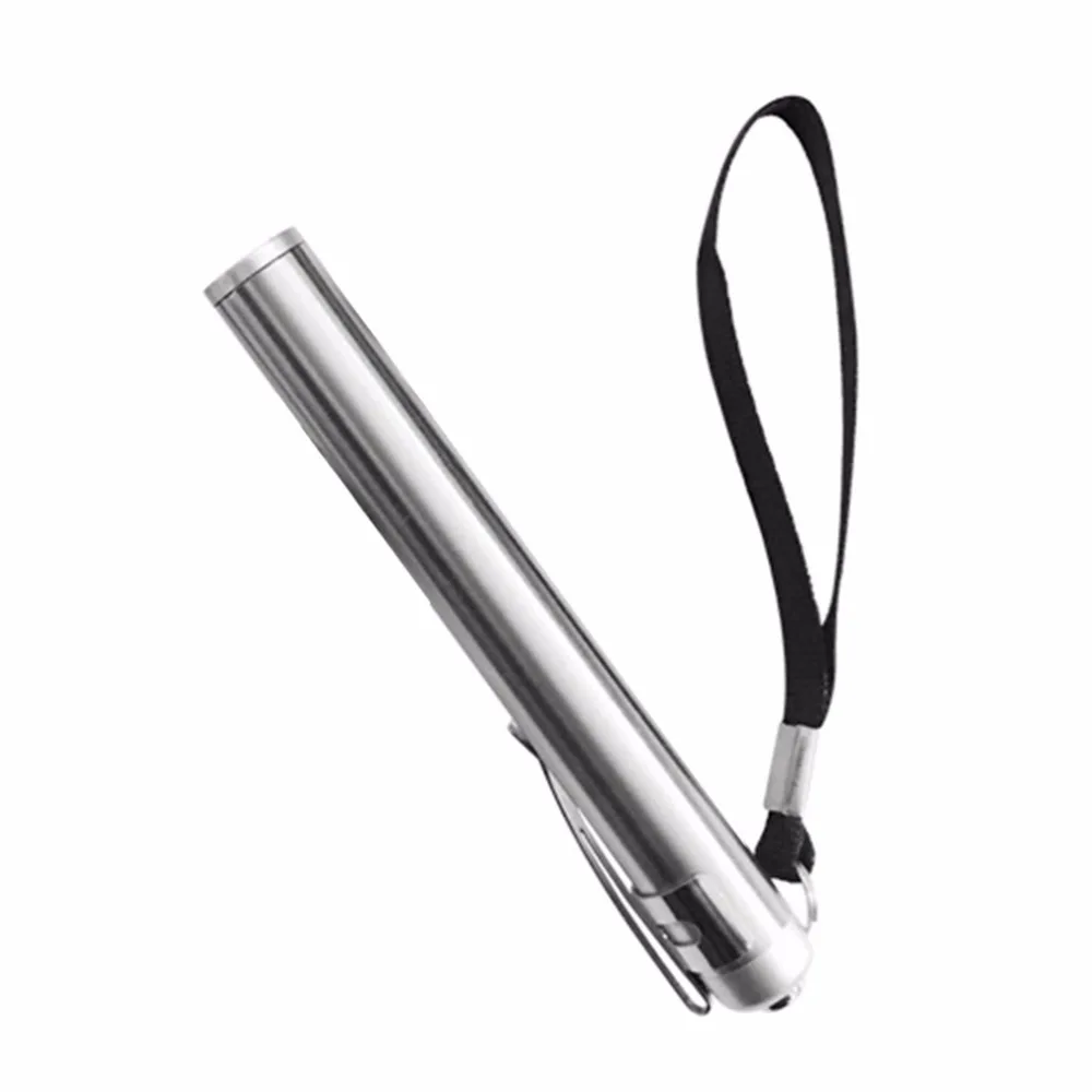 

Waterproof Stainless Steel Mini Penlight LED Flashlight Battery Torch Portable Lantern Bright Light Small Size Convenient