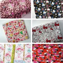 90*145 см розовый кот ткань, холст для пэчворка мультфильм кошка ткань для ткани Дети матрас, домашний текстиль школьная сумка для шитья
