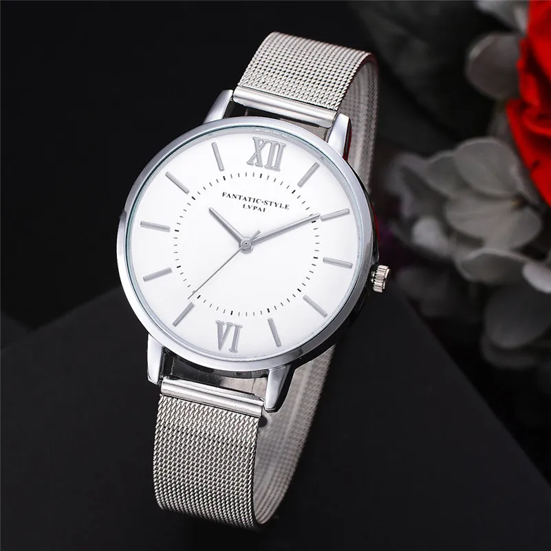 Fashion Women's Watches Simple Stainless Steel Mesh Strap Casual Quartz Watch Analog Wrist Watch Ladies Bracelet Clocks M21 (13)