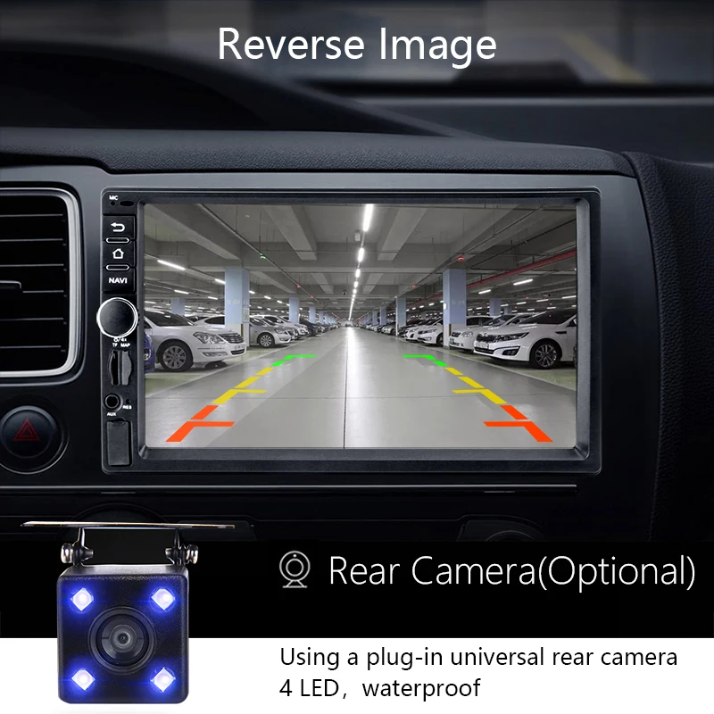Clearance Jansite 7" 2 Din Car multimedia Android 8.1 player Touch screen GPS Navigation Mirror-link for iPhone audio With Backup camera 4