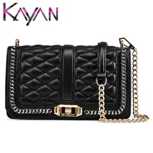 Роскошная сумка с ромбовидной решеткой, Высококачественная натуральная кожа, женская сумка на цепочке, модная Натуральная кожа, сумка на плечо, женская сумка через плечо