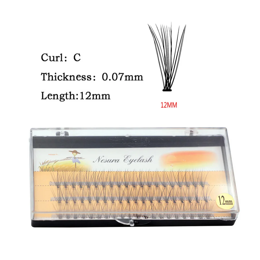 Мягкие Накладные ресницы ручной работы из косметического волокна, 0.07C, локон для профессионального макияжа, 10 шт./упаковка, 60 пряди/коробка