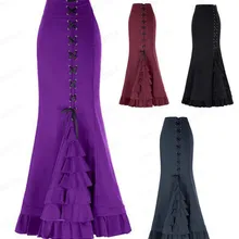 Women's Skirt Skirts faldas jupe femme shein saia harajuku Womens Fashion Solid Colour Vintage Bandage Mermaid Skirt#50