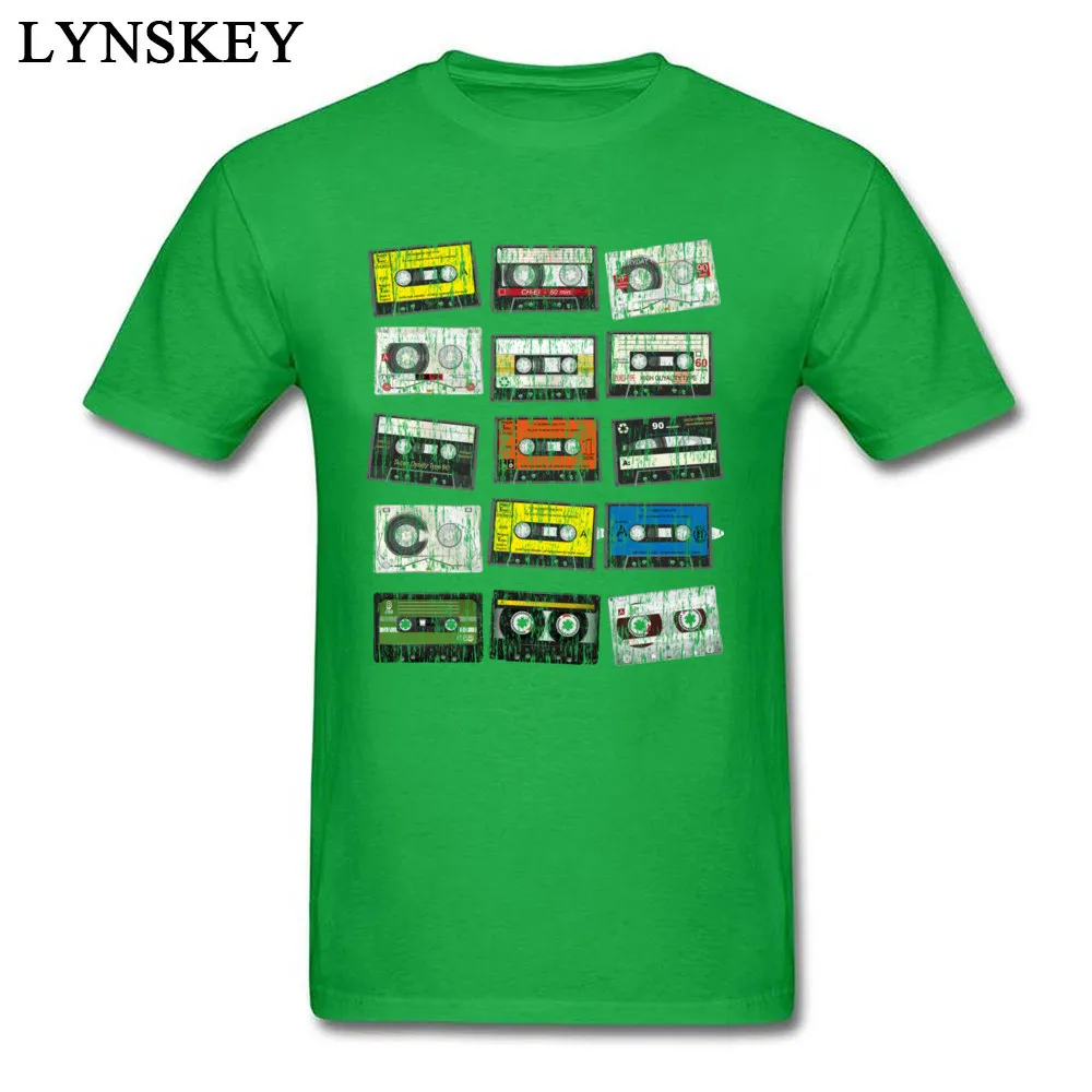 Hot Sale Casual T Shirts O-Neck 100% Cotton Fabric vintage cassettes Student Tops Tees Short Sleeve Summer Fall Casual Sweatshirts vintage cassettes green