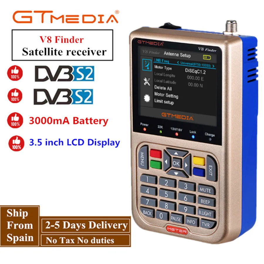 

GTMEDIA / Freesat V8 Finder HD DVB-S2 Digital Satellite Finder High Definition Sat Finder DVB S2 Satellite Meter Satfinder 1080P