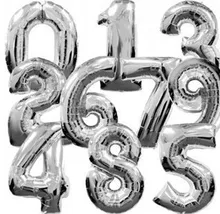 Ballon à chiffres en aluminium de grande taille de 85cm, 50 pièces/lot, vente en gros, couleur argent, pour mariage, livraison gratuite