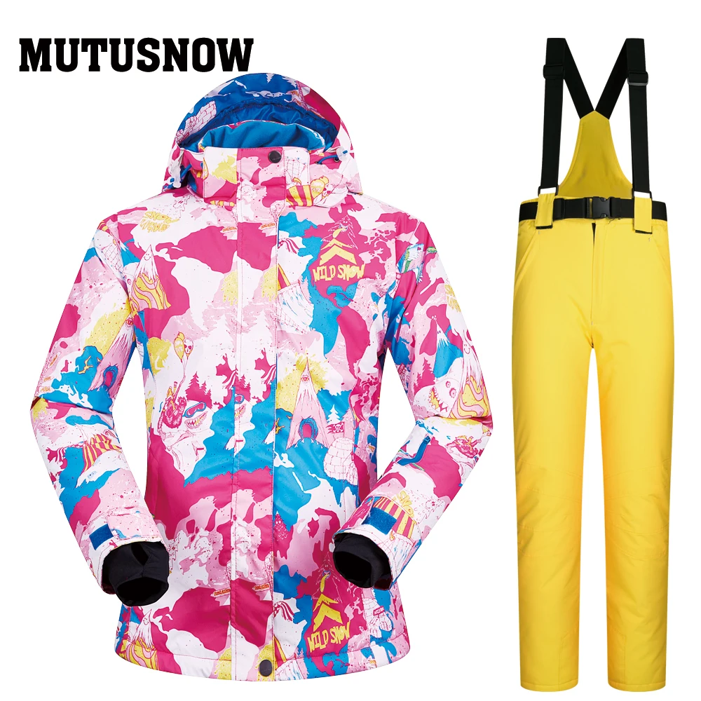 Women Ski Suit Brands New Windproof Waterproof Breathable Warmth Snow Jacket and Pant Winter Sets Skiing and Snowboarding Jacket