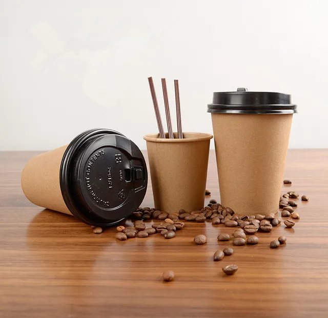 100pcs/pack Paper Coffee Cup Disposable Paper Cup Eco Friendly Tea Cup  Drinking Accessories