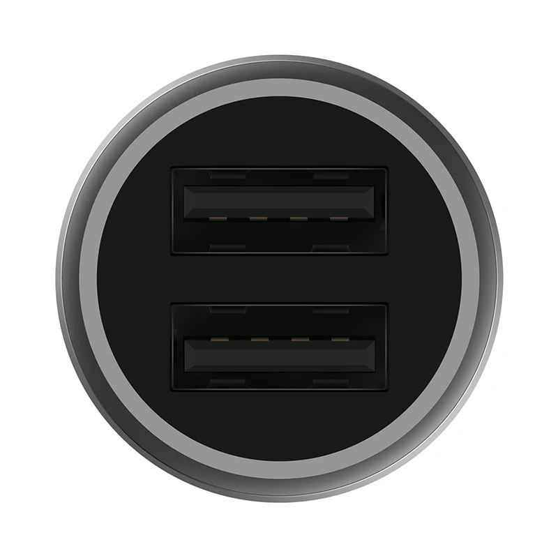 Оригинальное автомобильное зарядное устройство Xiaomi Dual USB 5 В/2,4 А 18 Вт, быстрая зарядка, полностью металлическое, совместимое с телефоном Android, iPhone, iPad