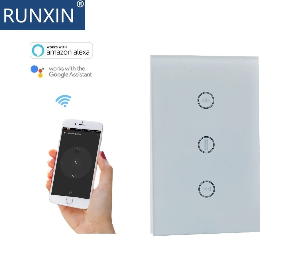 Сенсорный выключатель WIFI занавес переключатель работает с Amazon Alexa google