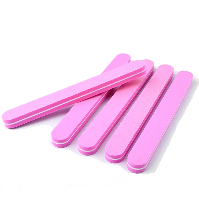 

5Pcs Pink Sanding File Diamond Spong Nail Art File Buffer Smooth Buffer Shiner Sanding File Manicure Shape Shining Buffing Tool