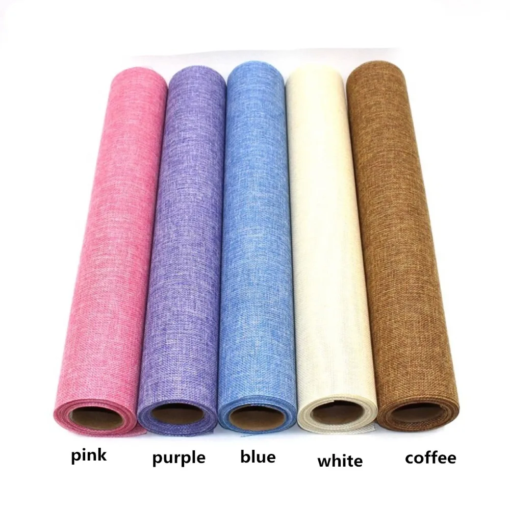 High-grade 50*450cm Hemp Cotton Linen Fabric Tissue Fiber Texture Floral Wraps Flower Wrapping Paper Gift Wrap Florist Supplies