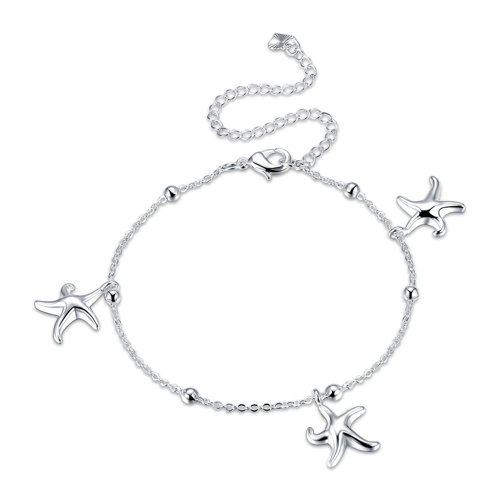 Hot Sale High Quality New Fashion font b Jewelry b font Cute Silver Plated Anklet Silver
