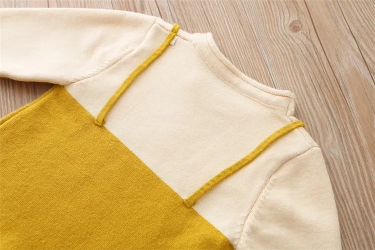 Fanfiluca Toddler Girls Sweaters Fake two Piece Heart  Outerwear Children Round Collar Pullovers Baby Girl Cotton Knit Sweaters0016