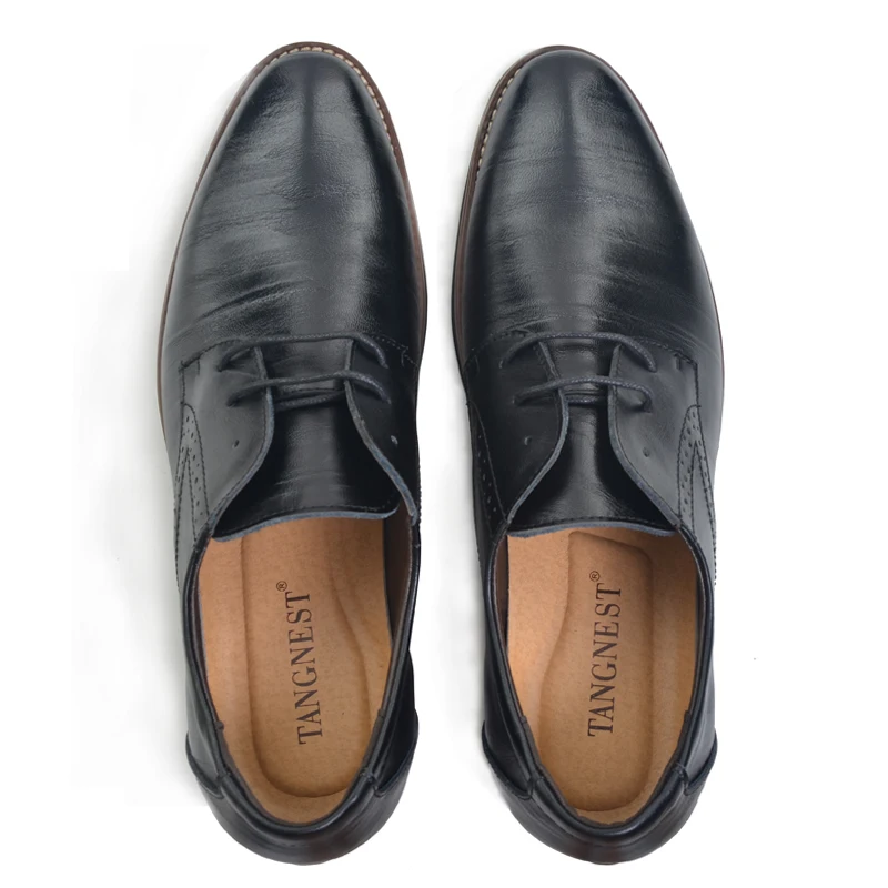 blue Qualité Mode D'affaires Black Lace Split Casual yellow Xmp367 Tangnest brown Cuir En Hommes Homme up Appartements Oxford Chaussures De 2018 Bullock Brown Haute HqtYRv