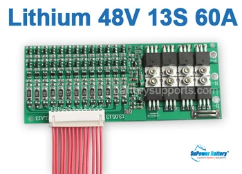 

SuPower 13S 46.8V 48V 54.6V 60A Li-ion Lithium LiPo Battery BMS Management System Balance PCB IC Chip Protection Circuit Board