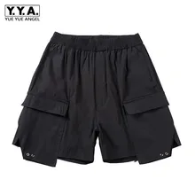 Новинка, летние мужские повседневные шорты, модные свободные мужские брюки до колена, мужские шорты свободного кроя, однотонные шорты с карманами, крутые шорты