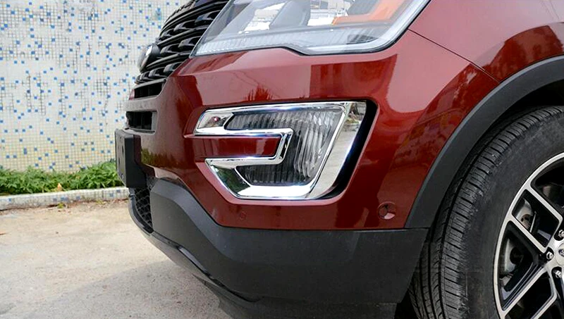 

Car Styling Car Front Fog Light Lamp Cover Trim For Ford Explorer 2016 2017 ABS Auto Accessories