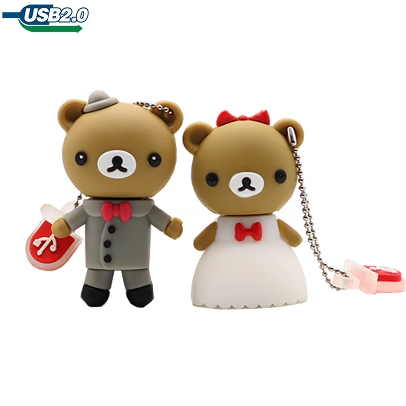 Pendrive cartoon cute wedding bear pen drive 4GB 8GB 16GB 32GB 64GB bear groom bride memory stick creative gift usb flash drive Pendrive cartoon cute wedding bear pen drive 4GB 8GB 16GB 32GB 64GB bear groom bride memory stick creative gift usb flash drive