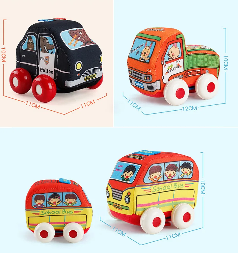 Детские игрушки, 12, 14 месяцев, Тяговая машина, набор, 4 машины, грузовики, игрушки, подарки для малышей, детские мягкие игрушки для детей, Игрушки для маленьких мальчиков - Цвет: Черный