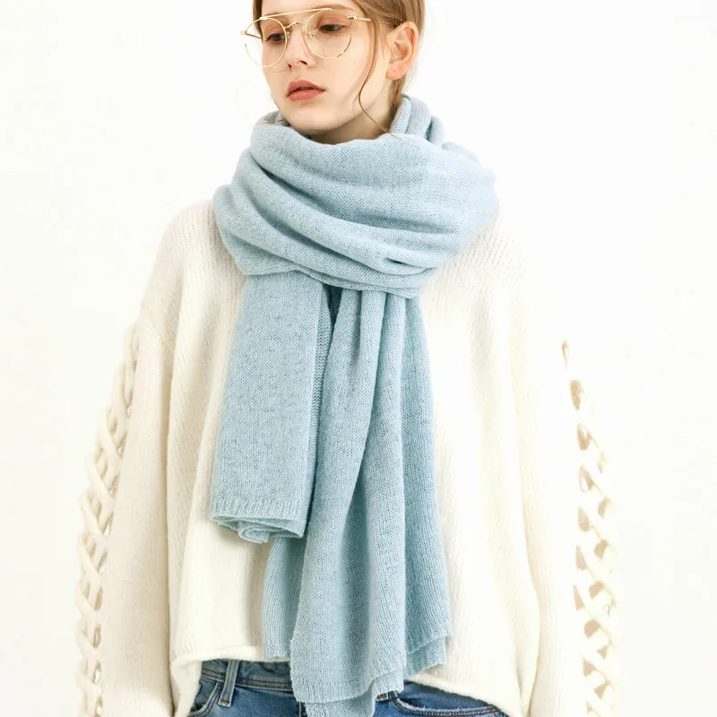 Kopen 2018 Nieuwe Ontwerp Merk Sjaal Elastische Winter Warm Kasjmier Sjaals Echarpe Wol gebreide Sjaal Vrouwen Pashmina