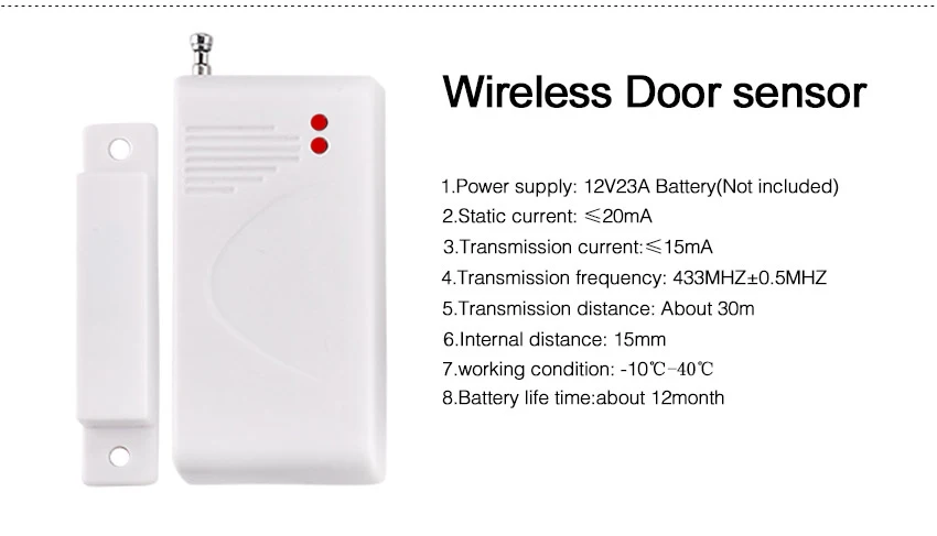 433 МГц датчики и сигнализация контакт беспроводной двери окна магнит вход детектор сенсор для беспроводной GSM домашняя система охранной сигнализации