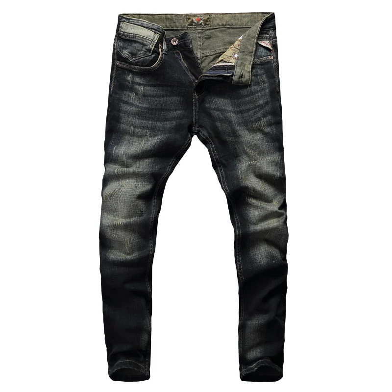 2019 New Fashion Classical Jeans Men Vintage Designer Cotton Denim Pants Slim Fit Retro Washed Ripped Jeans For Men Trousers 2019 New Fashion Classical Jeans Men Vintage Designer Cotton Denim Pants Slim Fit Retro Washed Ripped Jeans For Men Trousers