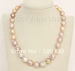 Ожерелье ювелирные изделия 00666 18 " 12 мм в круглых розовый фиолетовый возрождается кеши жемчуг