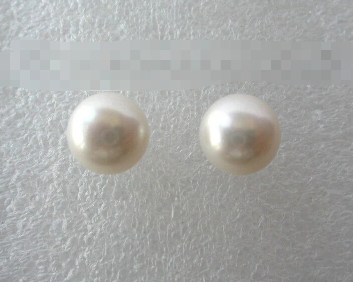 

hot sell new - free shipping 00285 3pc round white freshwater pearl earrings