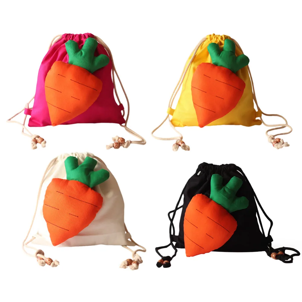 New fashion Carrot Pattern Drawstring Backpack String Bag travel