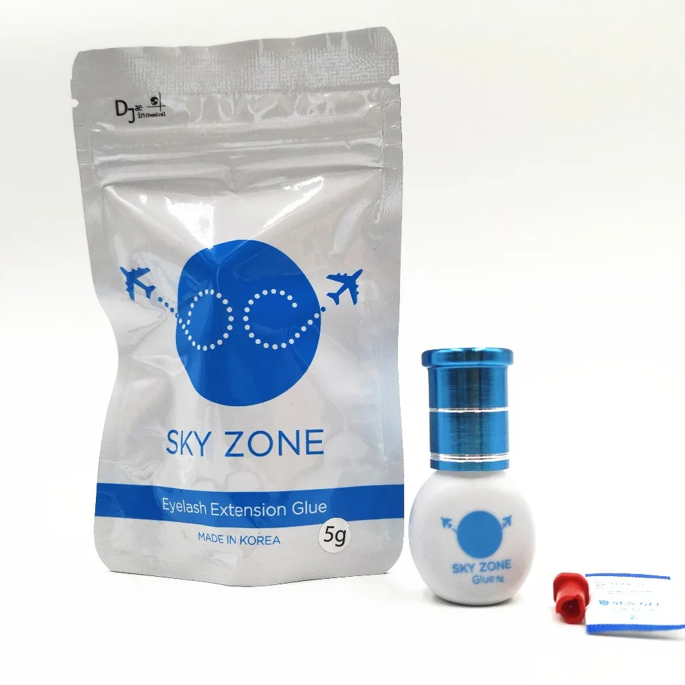 

Free Shipping Original Korea Sky Zone Glue Eyelash Extensions Glue 5ml 1 bottle 2018 New Brand