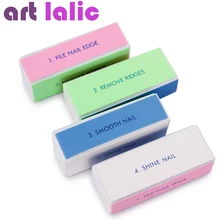 10 шт. профессиональная красочная 4 способ пилка для ногтей Полировочный блок Полировка Ногтей Искусство Маникюра инструменты для ногтей(China)
