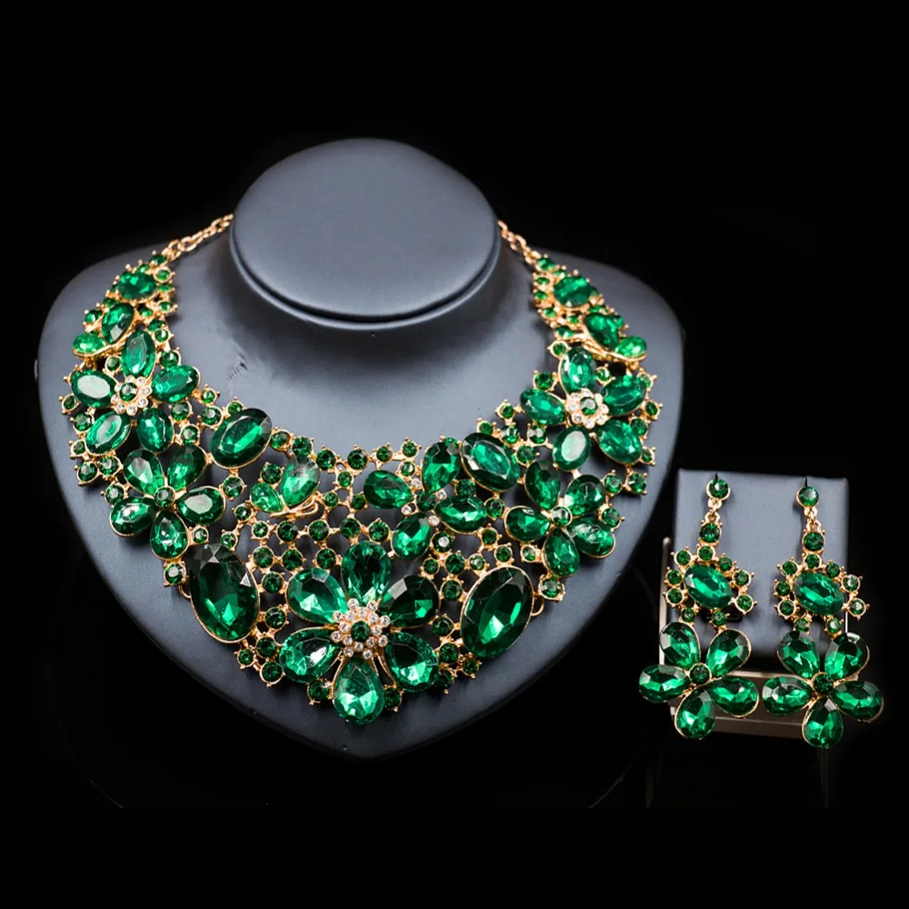 Женский Свадебный комплект из колье серёг и кольца|necklace and earrings|bridal jewelry setstrendy bridal