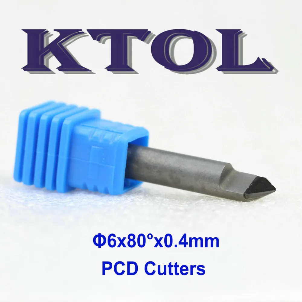 80 Angle 6x0.4MMV Carving End Mills PCD Diamond Tools Router Bit for Granite, CNC End Mill Bits
