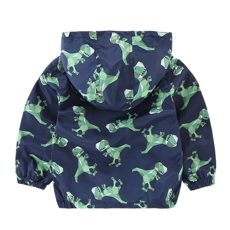 CROAL CHERIE 90-130cm Dinosaur Printing Kids Boys Jacket Navy Windproof Spring Autumn Outerwear & Coats Children Clothes (4)