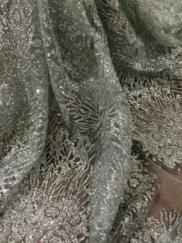 

Pretty design glued Glitter Fabric yaking-315 Shinning glitter for Party or wedding Dress