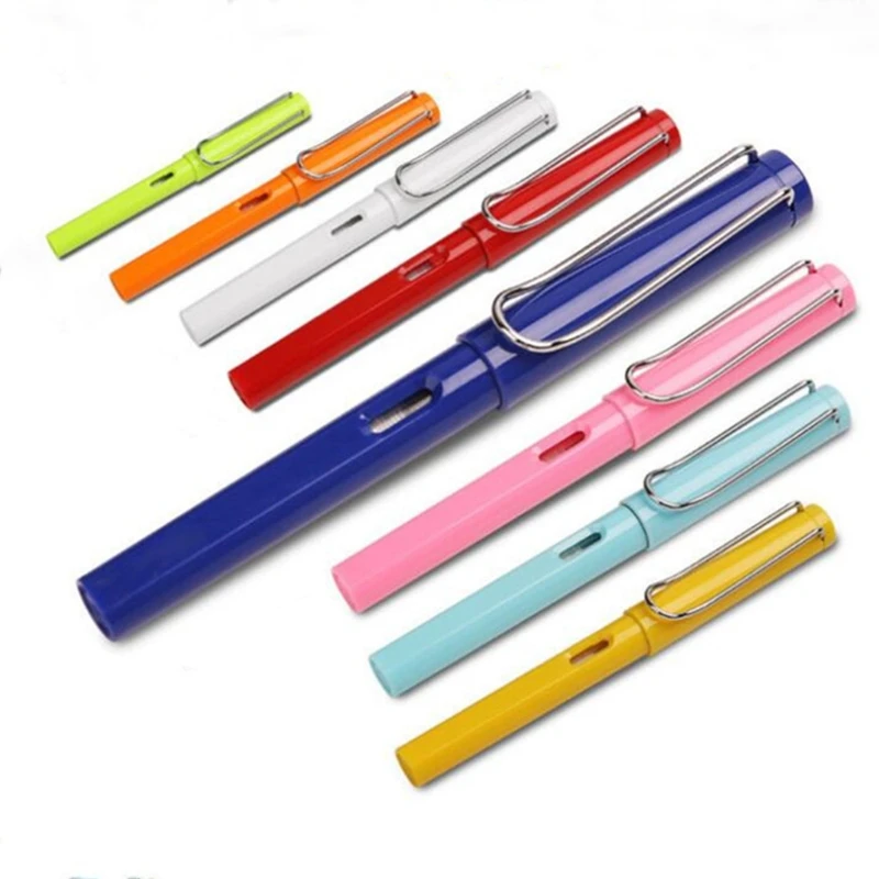 Bright Color Fountain Pen Medium 0.5mm Nib Removable Ink Converter Office Markerin Fountain