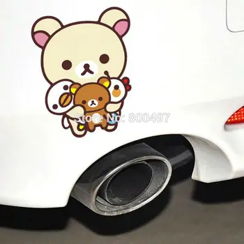

10 x Newest Car Sticker Cartoon Bear Rilakkuma Combination Car Cover for Tesla Toyota Volkswagen Chevrolet Ford BMW Honda Lada
