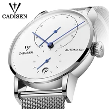 Mens Watches CADISEN 2018 Top Luxury Brand Automatic Mechanical Watch Men Full Steel Business Waterproof Fashion Sport Watches