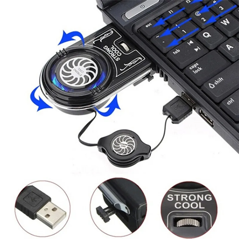 For Notebook Laptop Computer Mini Vacuum Strong Cool Air Extract USB Notebook Laptop Cooling Cooler Fan Pad Flexible External