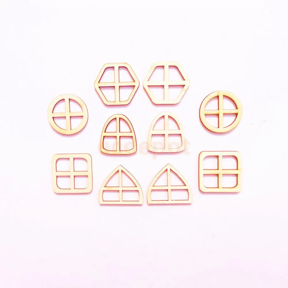 MagiDeal 20pcs Natural Wooden Fairy Windows DIY Craft Scrapbook Handmade Party & Holiday DIY Decorations