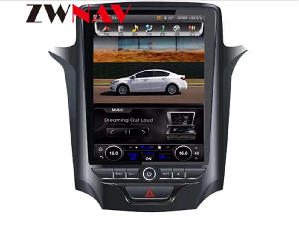 Sale ZWNVA Tesla style IPS Screen Newest Android 6.0 64+2GB Car DVD Player GPS Navigation Radio Screen For CHEVROLET CRUZE 2013-2017 3