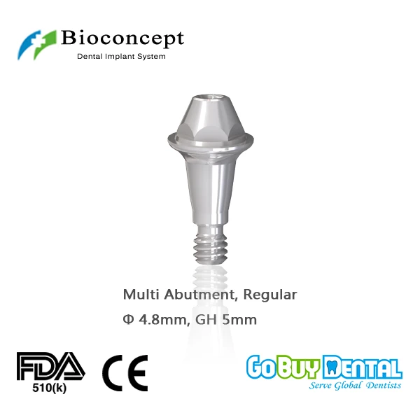 Osstem TSIII&Hiossen ETIII abutment compatible Hexagon Regular Multi abutment D4.8mm, Straight, gingival height 5mm(337110)