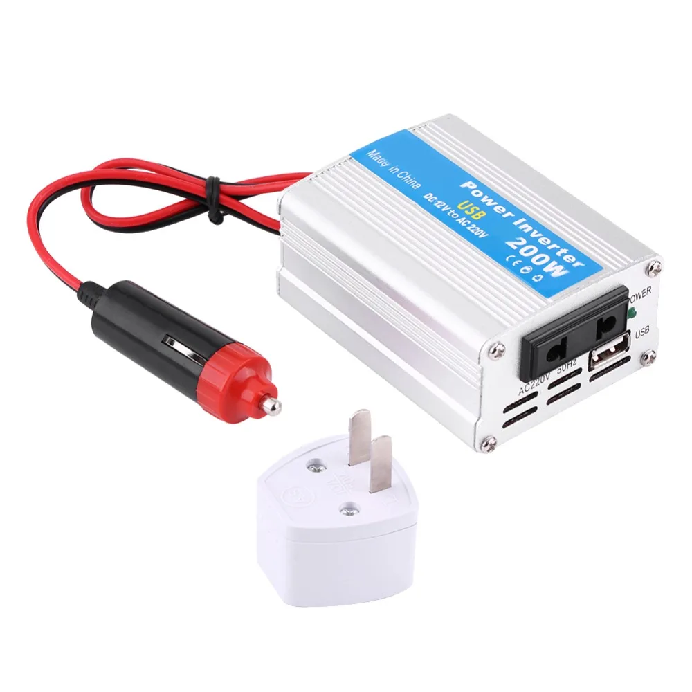 

Oversea Car Power Inverter Converter USB Charger Adapter Cigarette Lighter Plug Power Converter Inverte 200W 12V 220V