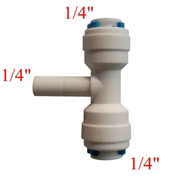 

1Pcs Water Reverse Osmosis Aquarium System Connector Fitting 1/4" OD Tube Quick Connection 1/4" Pipe Type T Connector