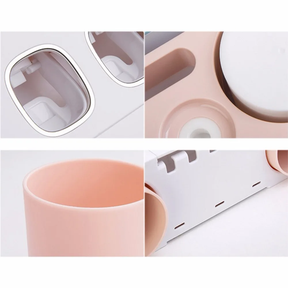 Пластиковые безгвоздя держатель зубной щетки набор автоматический комплект для зубной пасты для ванной Сумочка для туалетных