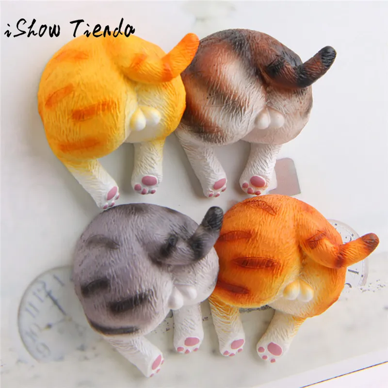 

ISHOWTIENDA Funny Cartoon Animals Gray leopard Cat Fridge Magnet Sticker Refrigerator Gift Home Decor For Refrigerator