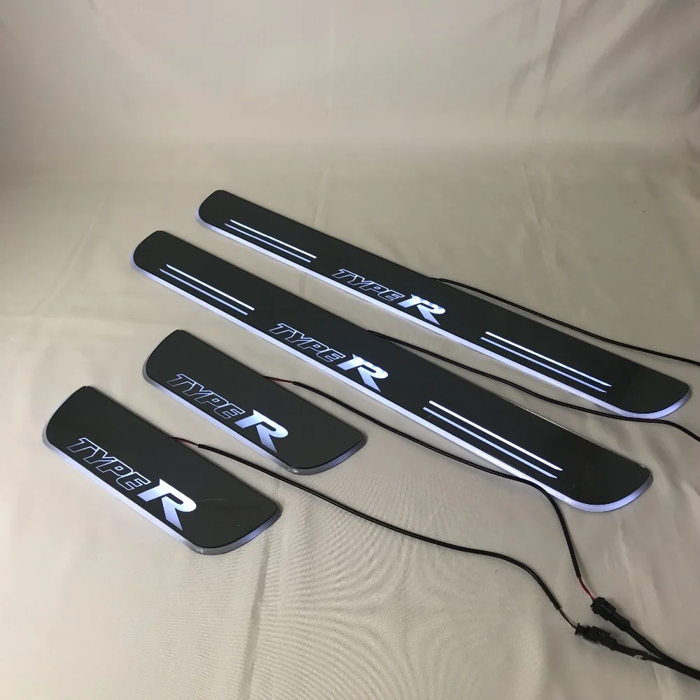 RQXR led движущиеся дверные потертости для Honda Civic dynamic дверные подоконники пластины с плоской подкладкой наложения потока/фиксированный свет, 4 шт